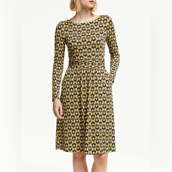 Boden Dresses & Skirts - Boden Abigail Jersey Dress in Saffron Navy Yellow Floral size 4